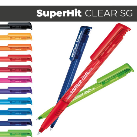 SUPER HIT Clear Soft grip - Stylo Publicitaire